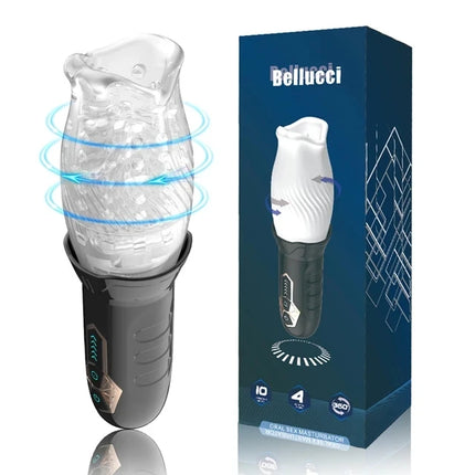Automatic Male Masturbator Cup Rotation Silicone Vagina Vibrator Masturbation Erotic Sex Toy for Men Mastubator Blowjobs Machine