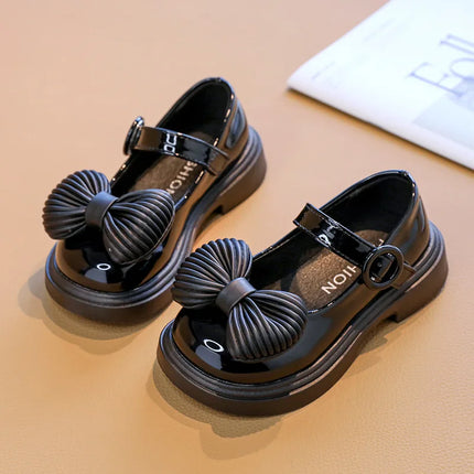 2025Autumn New Kids Leather Shoes Fashion Cute Girl Shoe Anti Slip Soft Comfor Kid Casual Shoes Exquisite Elegant Retro Princess