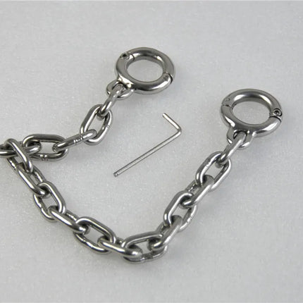 Latest Stainless Steel Bondage Toe Cuff Fetter Shackles Restraint Chain Locking Adult BDSM Sex Toy For Male Female