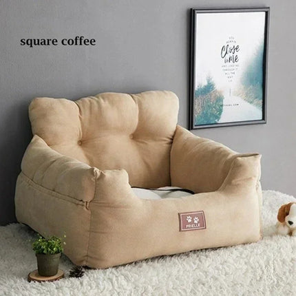 Dog Car Seat with Safety Belt Four Season Universal Pet Ooster Nest Cushion Washable Dogs Cats Sofa Bedding Travel Mattress