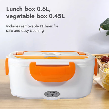 Electric Lunch Box Split Household Mini Portable Multifunctional Orange Electric Lunch Box Food Heater 100‑240V