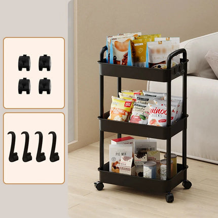 Household Cart Floor Storage Rack, Multi-Functional Kitchen Storage Cart, Movable Storage With Wheels, Multi-Scene Application