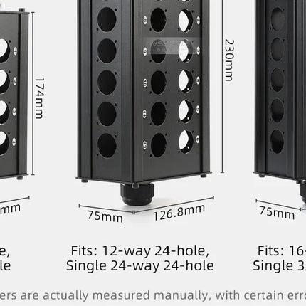 Multi-channel Al alloy Cable Blank Cable Box 16/24/32 Channels for Stage Mobile Audio XLR Male Female Audio Signal Cablebox hole