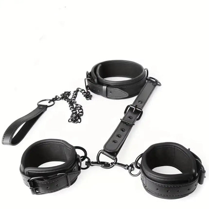 Sex Toys For Woman BDSM Sex Bondage Set Erotic Adults Toys Handcuffs Ankle Cuffs Collar Sex Toy Kit Adults Games Sex Products