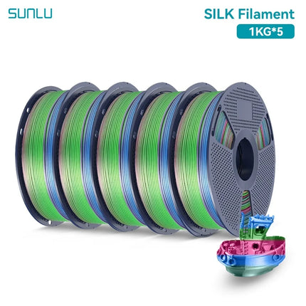 SUNLU 5KG 3D Printer Shiny Silk PLA Filament 1.75mm 1000g 3D Printer Neatly Wound 3D Filament for 3D Printer& 3D Pen