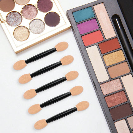 100/120/200Pcs Double-Headed Eyeshadow Brush, Disposable Dual Sided Eyeshadow Brush Double Ended Sponge Applicator Oval Tipped