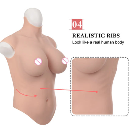 Dokier No-oil Silicone Breast Forms Fake Boobs Plate Enhancer Tits Male to Shemale Transgender Drag Queen Crossdressing Cosplay - TOYS-SUCE