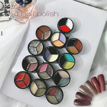 3 Colors Solid Cream Color Gel Nail Polish Soak Off UV LED Lamp Gel  Nail Tips Varnish Painting Japanese Canned Solid Gel Cream