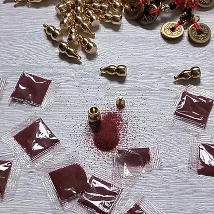 50PCS Amulet Pendant Animal Year Figurines Fengshui Accessories Natural Purple Gold Sand Cinnabar Stone Particles Powder Raw Ore