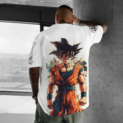 Dragon Ball Japanese Anime Printed Men T-Shirt Majin Buu Men's Clothing Harajuku Short Sleeve Goku T-shirt 2026 Summer Clothing