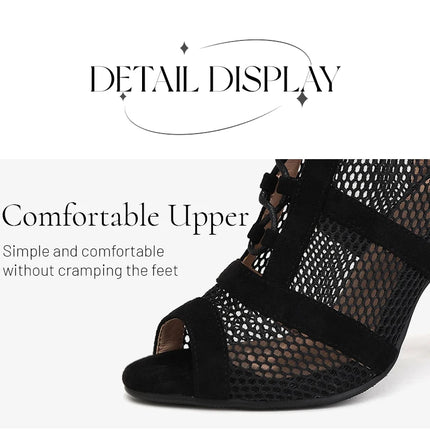 DKZSYIM Dance Boots Latin Women Ballroom Dance Shoes Ladies Girls Soft Soles Tango/Salsa Dance Shoes Sexy Thin Heel 7cm-11cm