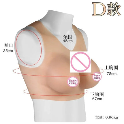 Crossdress for Men Beginner Fake Silicone Simulated Breast Forms Huge Boobs B/C/D/E/F Cup Transgender Drag Queen Shemale Cosplay