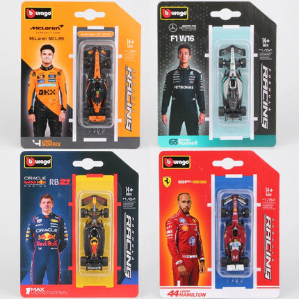 Bburago 1:64 2025 F1 Alloy Car Model SF25 RB21 W16 MCL39 Red Bull Mercedes Ferrari McLaren Formula Racing Diecast Toy