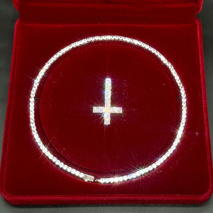 Aokaishen Cross Pendant Necklace Hip Hop Jewelry for Women AAAAA Cubic Zirconia