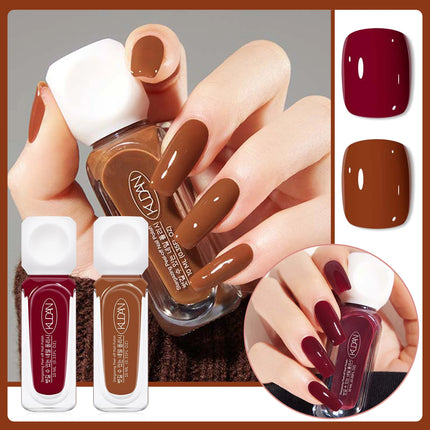 2pcs/set 10ml Water-Based Peel-Off Nail Polish Kit Red Pink Long Lasting Quick Drying No Lamp Needed Nail Art Nail Supplies