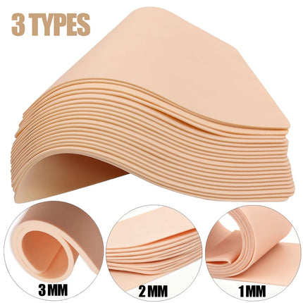 Silicone Tattoo Practice Skin 1/2/3mm Thick Double Side Tattoo Fake Skin Synthetic Leather Permanent Makeup Tattoo Skin
