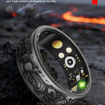 Retro Smart Ring 5ATM Waterproof Sleep Health Monitoring Fitness Pedometer Multiple Sports Modes Low Power Consumption Smartring