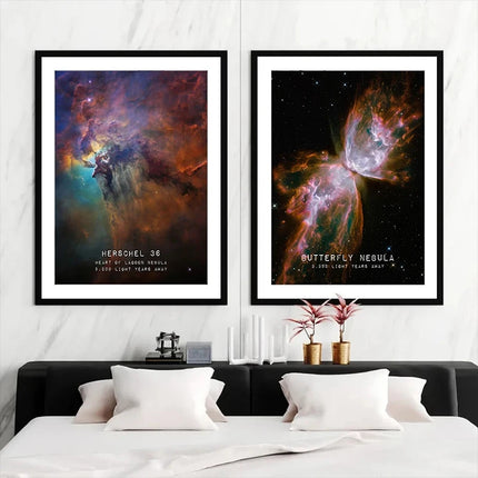 Universe Space Poster Prints Veil Rosette Nebula Black Hole Galaxy Canvas Painting Modern Wall Art Pictures Bedroom Home Decor