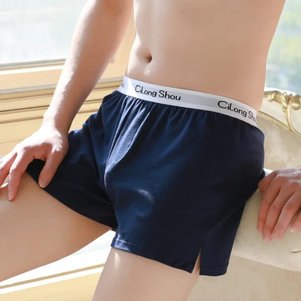 Cotton Soft Pajamas Shorts Mens Loose Breathable Bottoms Underwear Fashion Solid Boxers Hombre
