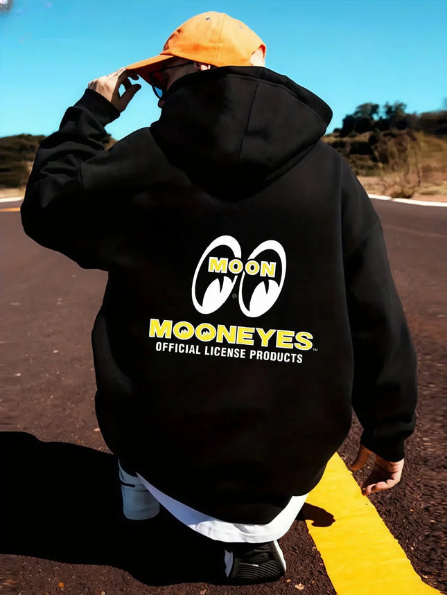 2026 model with "MOON EYES" logo - black men's sports cap t-shirt - outdoor hip-hop cap long-sleeved top for men and women