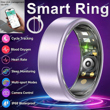 R10 Smart Ring with Charging Case for Men Women, Health and Sleep Monitor, 5ATM Waterproof, Multi-sport Mode,Camera Control Ring