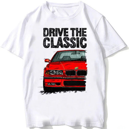 Retro Germany EUDM - E34 M5 Tshirts Summer Men Short Sleeve Old Legend E30 M3 Classic Car T-Shirt Boy Casual Tops Man White Tees