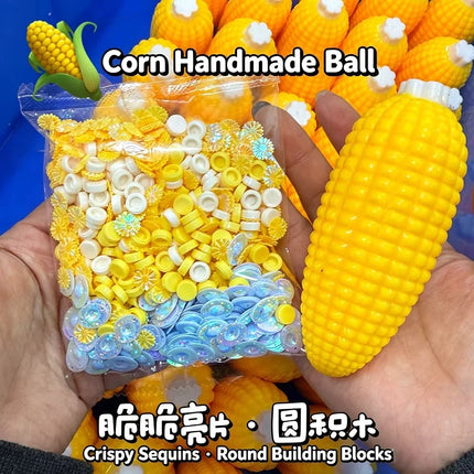 DIY Handmade Realistic Corn Slow Rebound Squishy, Super Soft Fidget with Inner Blocks Crisp Sound for Adult Stress Relief & Gif