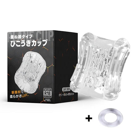 Male Masturbator Soft Pussy Penis Sleeve Sex Toys Transparent Crystal Vagina Adult Goods for Men Textured Tunnel Pocket Pussy