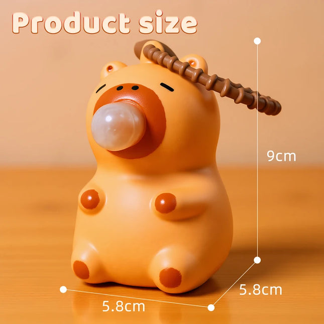 Cute Capybara Squishy Bubble Toy Keychain Decompression Pendant Bag Car Accessory Doll Small Gift for Stress Relief Squeeze Toys