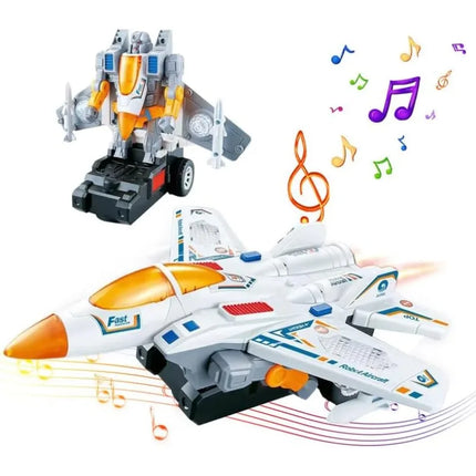 2 in 1 Transformed Tank Robot Toy with Music & Lights Electric Universal Driving Car Fighter Birthday Halloween Gift for Boys