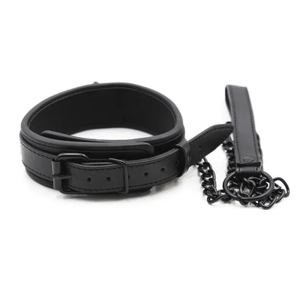 Leather BDSM Collar with Leash Adult Games Sex Bondage Restraint Neck Cuffs Fetish Collar Erotic Sex Toys for Women Men