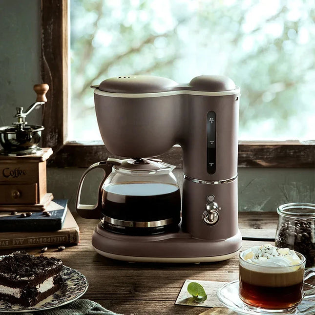 220V Fully Automatic Coffee Machine 600ML Small Multi-functional Drip Filter Coffee Machine