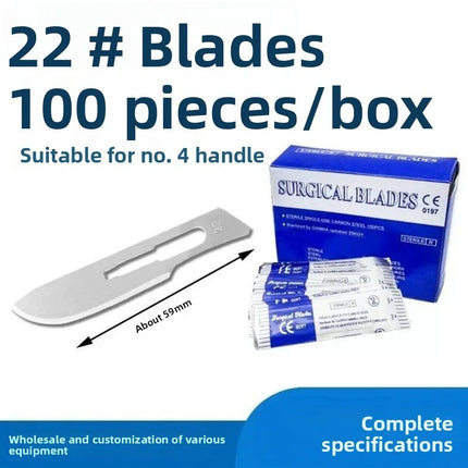 Sterile Surgical Scalpel Blades Individually Packaged, Carbon Steel 11 Extra Point & 23 Stainless Steel, Full Range of Sizes
