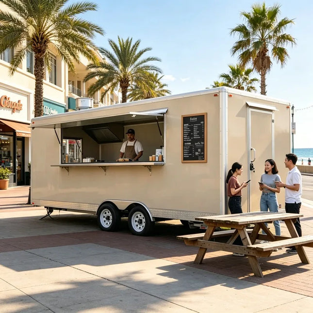Customizable Food Truck Trailer With Full Kitchen, Portable Roasted Chicken Luxury Mobile Food Trailer With Deep Fryer