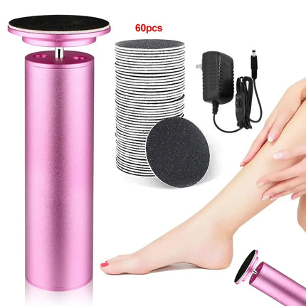 Electric Foot Grinder for Dead Skin Removal, Portable Pedicure Tool with Replacement Sandpaper, Heel Foot Care File