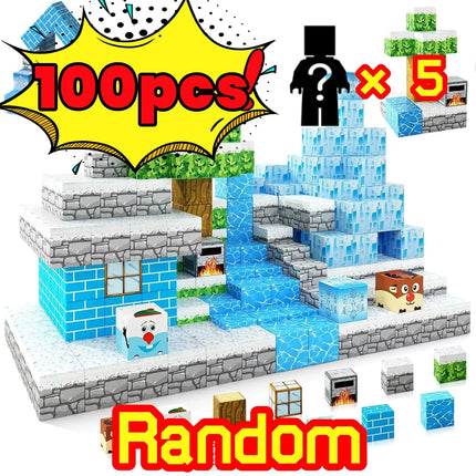 10-500 pcs World Magnetic Building Block Set Pixel Building Toy DIY Magnetic Cube Brick Construction Magnet Toy Birthday Gift