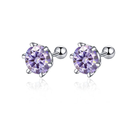 BIJOX STORY 0.5-2ct Moissanite Screw Stud Earrings D Color 925 Sterling Silver Diamond Earrings For Women Wedding Fine Jewelry