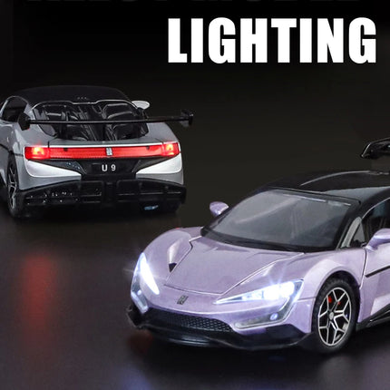 1:32 BYD Look Up U9 Pure Electric Performance Supercar Alloy Diecast Model Car Car Central Control Display Ornaments Decorations