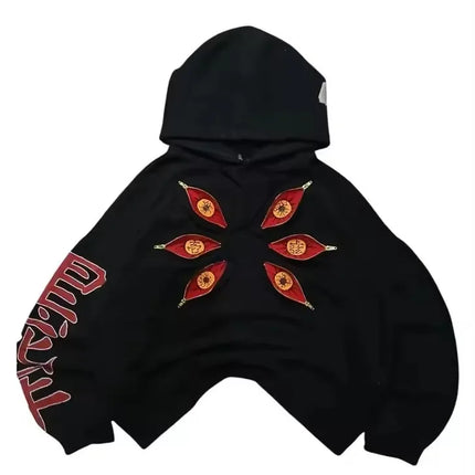Six Eye Kokushibo Graphic Oversized Hoodies Gothic Casual Hoodie Sweatshirts Streetwear Harajuku Y2k Men Women Clothing