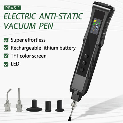 Rechargeable ESD-Safe Electric Vacuum Suction Pen Kit – Portable SMD Component Handling and Desoldering Tool