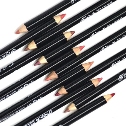 Matte Lip Liner Pencil 12 Assorted Colors Lipstick Eyeliner Natural Makeup Soft Pencil Waterproof and Long Lasting Lip Liner Pen