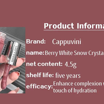 Cappuvini Berry Snow Gradient Lip Gloss Mirror Moisturizing for Plump Lips Long-Lasting Makeup Lip Glaze
