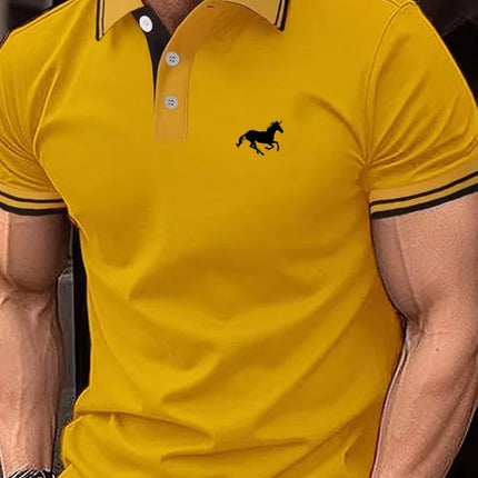 New Men's T-shirt Classic Short sleeved Polo Shirt Summer Top Casual T-shirt Button Lapel Super Large S-3XL Casual Polo Shirt