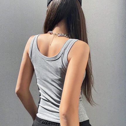 Underlay Beautiful Back Knitted Camisole Vest Paired With Women Summer Breast Covering 2024 New Cotton Sleeveless Outerwear Top