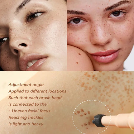 Waterproof Freckle Pen Natural Lifelike Fake Freckles Pen for Lasting Look Dot Spot Pen Makeup for Women Makep Light/Dark Brown