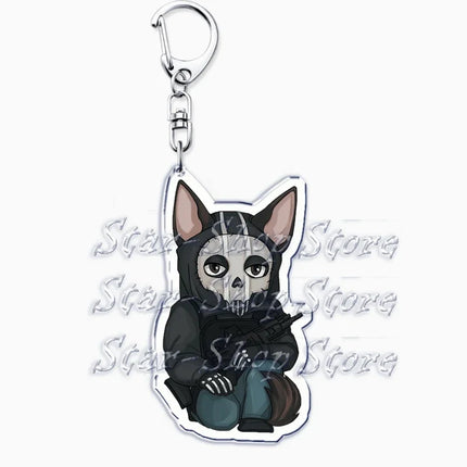 Hot Military Game Ghost Chibis Keychains for Accessories Cod Soldier Soap Simon Riley Keyring Jewelry Fans Friends Gaming Gifts