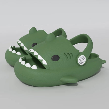 KIDMI Boys Girl Shark Slides Non-Slip Open Toe Cloud Sandals Cute Comfy Cushioned Thick Sole Slippers Cartoon Shower Slippers
