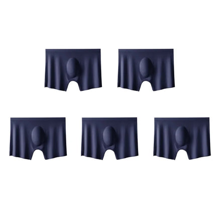 5Pcs/Lot Men's Ultra-Thin Ice Silk Underwear Summer Cool Boxers Briefs Comfortable Breathable Seamless Underpants Sexy Lingerie