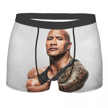 Custom Male Cool The Rock Dwayne Meme Underwear American Actor Johnson Boxer Briefs Stretch Shorts Panties Underpants