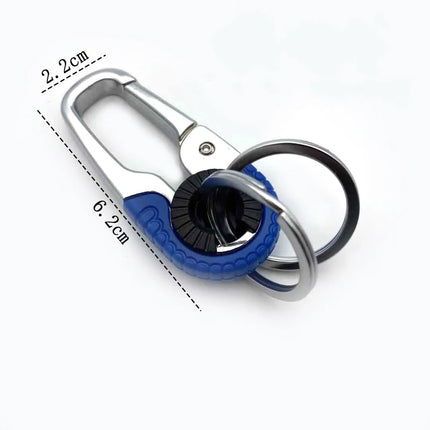 3pcs Keychain Men Stainless Steel Buckle Outdoor Carabiner Climbing Tool Double Ring Car Fishing Hook Key Ring Accessories